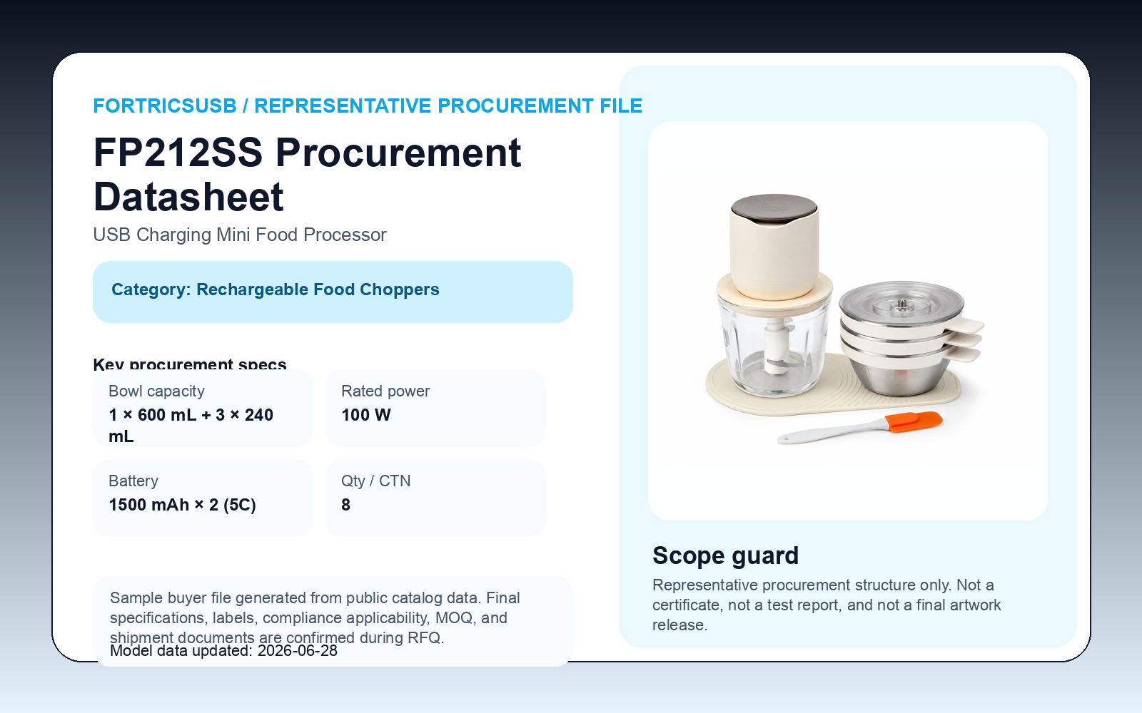 FP212SS procurement datasheet cover preview